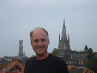 Johan Caestecker op het dakterras van de Gentpoort